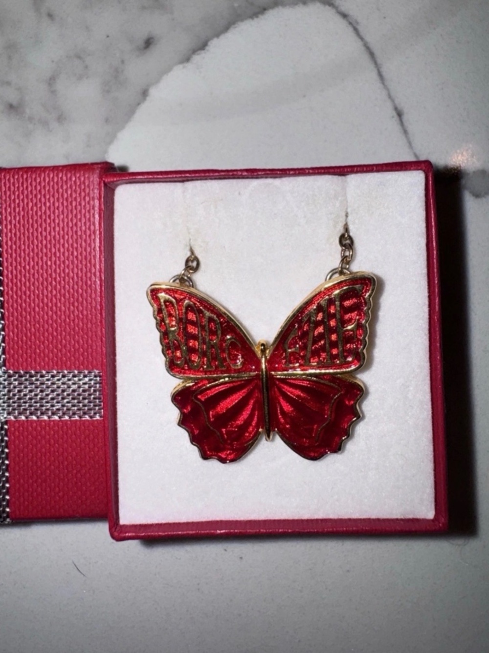 Gorgeous brand name Borgezie, butterfly enamel necklaces